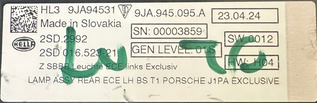  9JA945095A Porsche