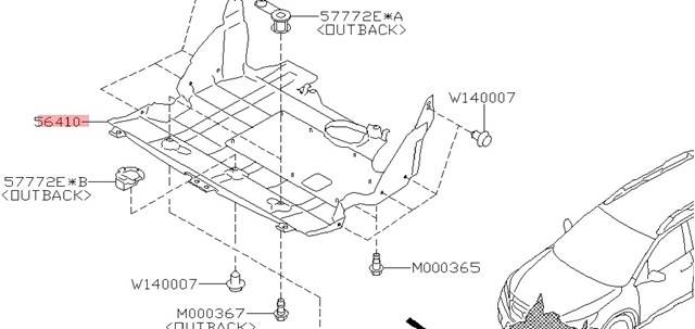  Захист двигуна, піддона (моторного відсіку) Subaru OUTBACK 