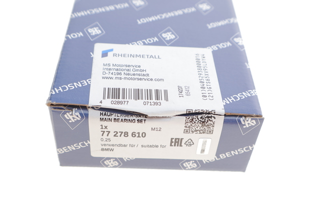 Вкладиші колінвала, корінні, комплект, 1-й ремонт (+0,25) Kolbenschmidt 77278610