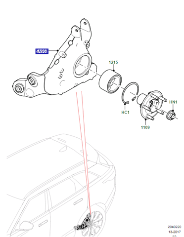 Купити LR090543 Land Rover Цапфа ліва