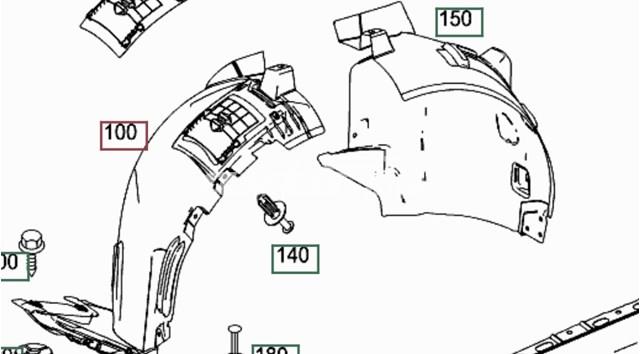  Підкрилок переднього крила, правий задній Mercedes ML/GLE 