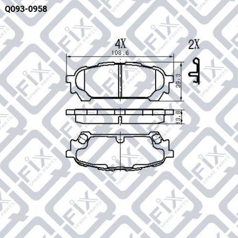 Задні гальмівні колодки Q0930958 Q-fix