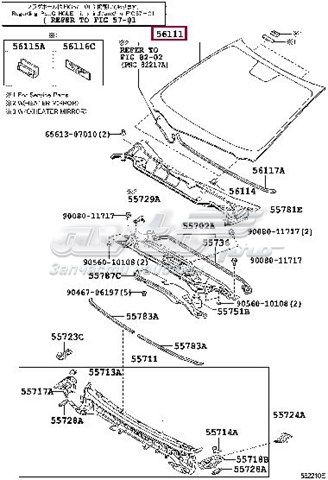 Лобове скло 561010T081 Toyota