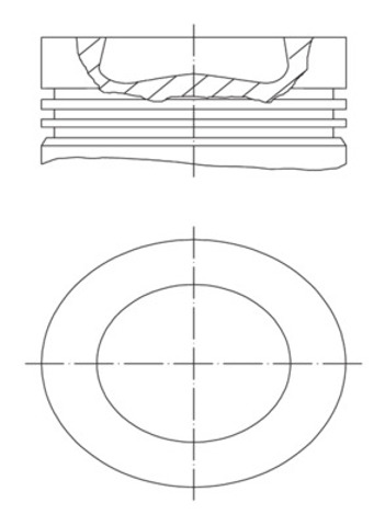Купити 028PI00155001 Mahle Original Поршень в комплекті на 1 циліндр, 1-й ремонт (+0,25)