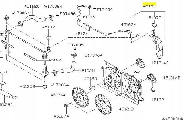 Бачок системи охолодження, розширювальний 45150FL000 Subaru