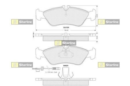 Задні гальмівні колодки Starline BDS138 ціна, від 19.49 USD