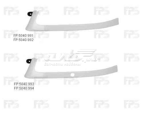 Вія (накладка) лівої фари FPS FP5040991 ціна, від 10.14 USD
