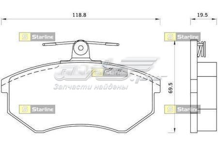 Гальмівні колодки Starline BDS043 ціна, від 13.70 USD