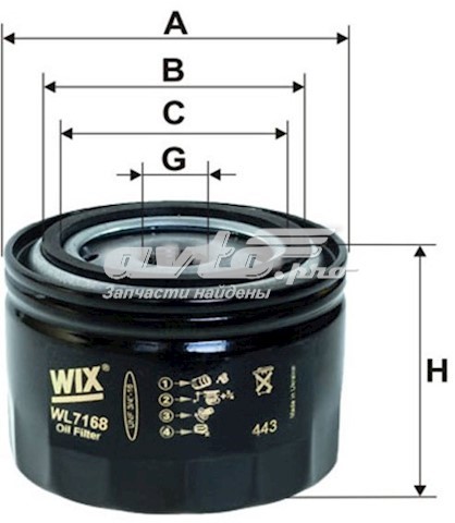 Масляний фільтр двигуна WIX WL716812 ціна, від 3.61 USD