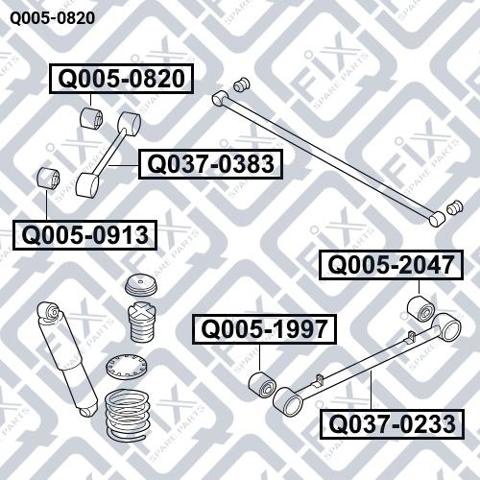 Сайлентблок заднього поздовжнього верхнього важеля Q-fix Q0050820 ціна, від 13.70 USD