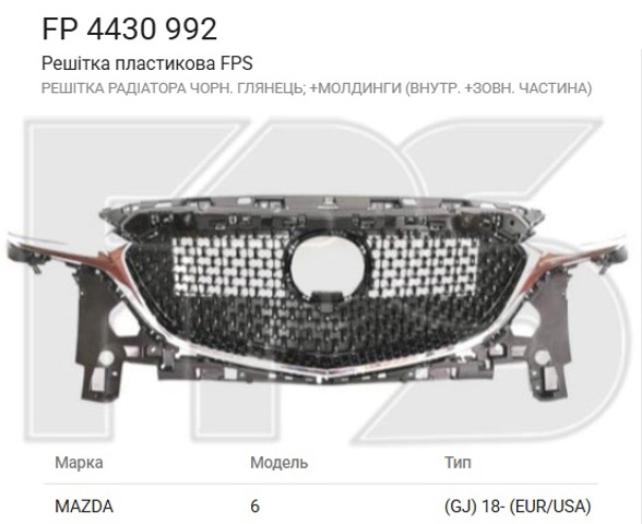 Облицювання радіатора FPS FP4430992 ціна, від 155.24 USD