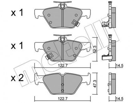 Колодки гальмові задні, дискові 2210870 Metelli