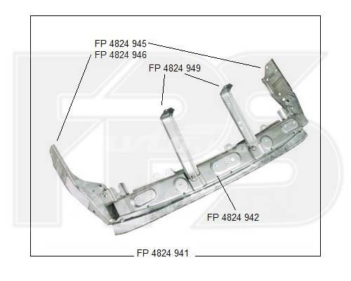 Шина бампера переднього FPS FP4824942 ціна, від 50.90 USD