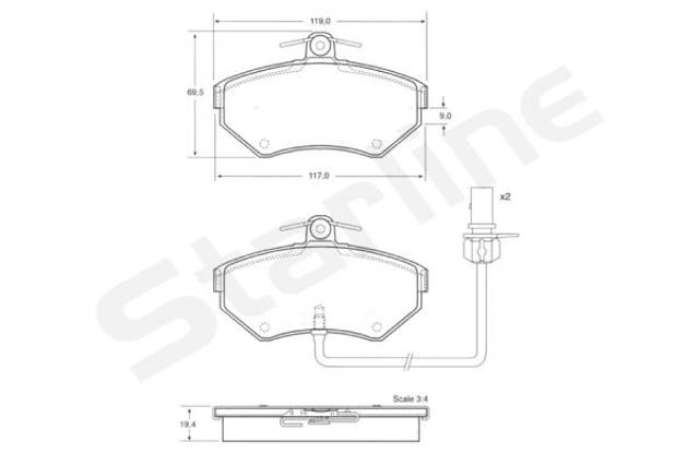 Гальмівні колодки Starline BDS144 ціна, від 16.14 USD
