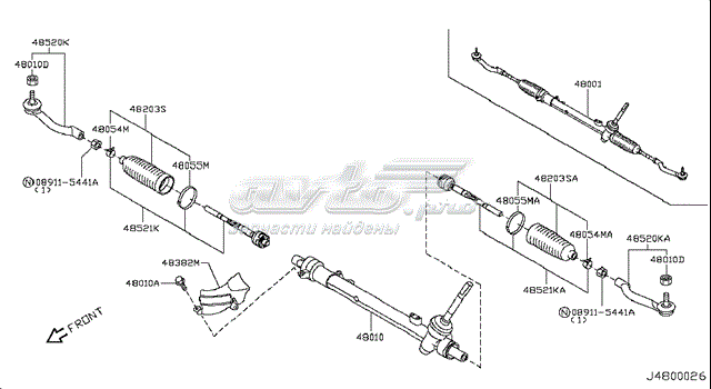 Накінечник рульової тяги, зовнішній D8640JY00A Nissan