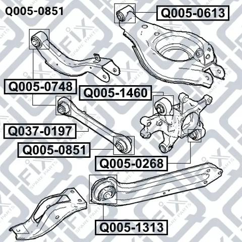 Сайлентблок заднього поперечного важеля, зовнішній Q0050851 Q-fix