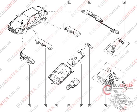 Ключ замка запалювання 285971966R Renault (RVI)