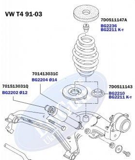 Проставка (гумове кільце) пружини задньої, верхня BG2236 Belgum