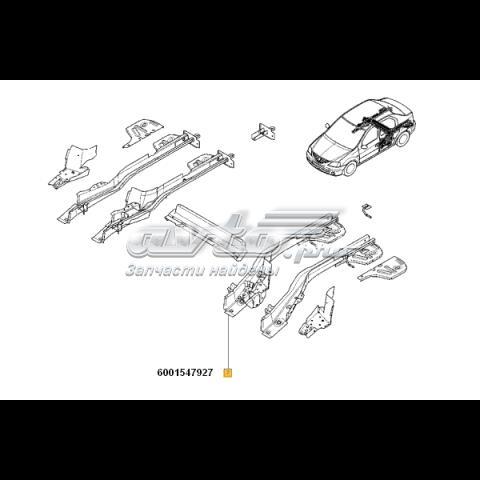 Лонжерон рами задній, лівий 6001547927 Renault (RVI)