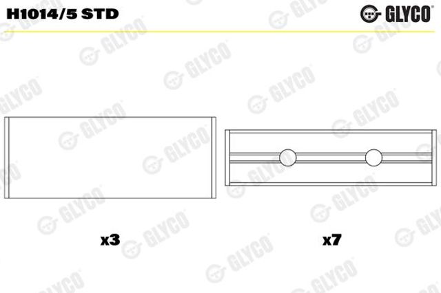 Вкладиші коленвала, корінні, комплект, стандарт (STD) Glyco H10145STD ціна, від 17.63 USD