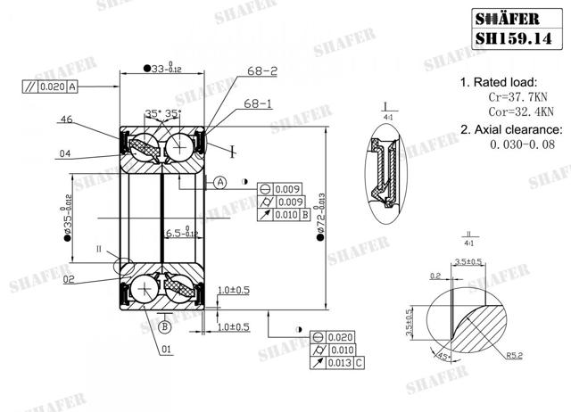 Підшипник маточини передньої SH15914 Shafer