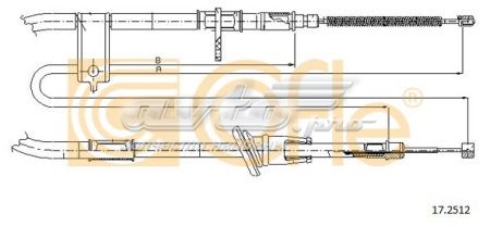 Трос ручного гальма задній, правий 172512 Cofle