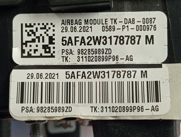 98285989ZD Peugeot/Citroen Подушка безпеки водія