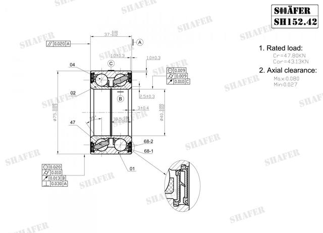 Підшипник маточини Shafer SH15242