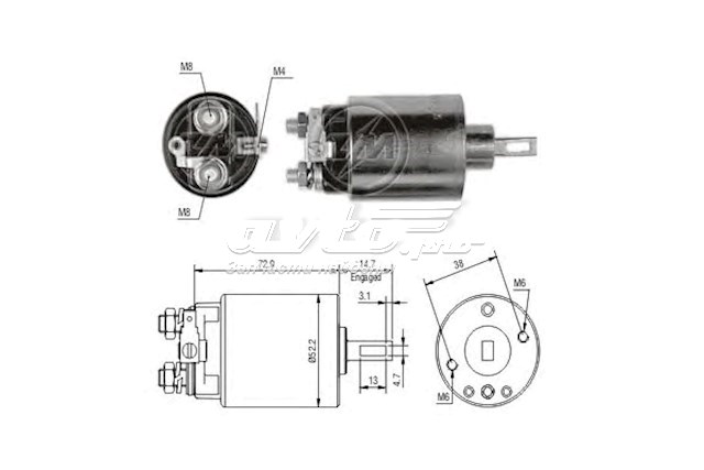 Реле втягуюче стартера NISSAN 23343W1700