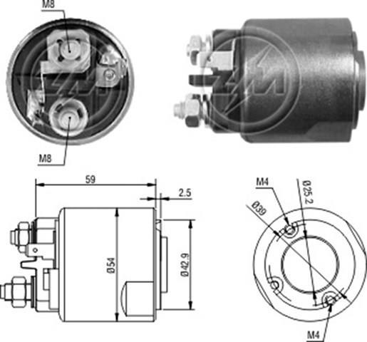 Реле втягуюче стартера ZM2491 ZM