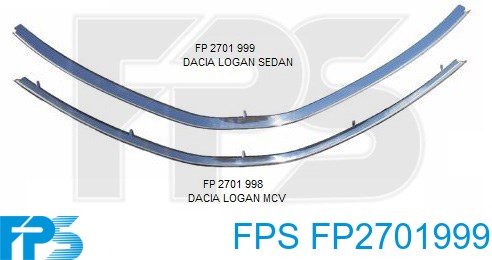Купити FP2701999 FPS Молдинг решітки радіатора, нижній
