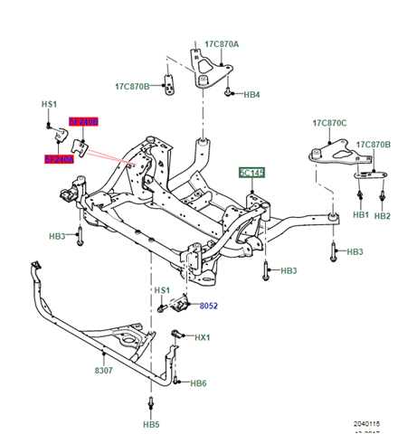 Підрамник передньої підвіски Land Rover LR143211 ціна, від 465.51 USD