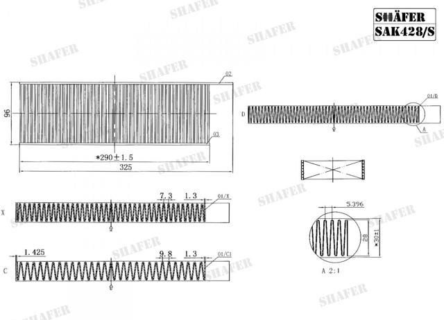 Купити SAK428S Shafer Фільтр салону вугільний