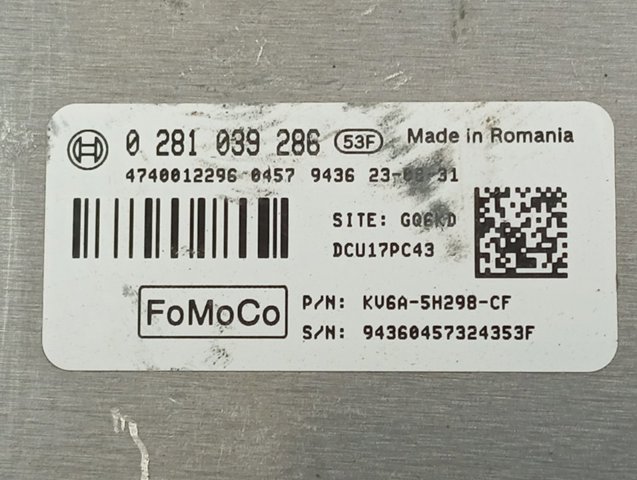  Ford KV6A5H298CE