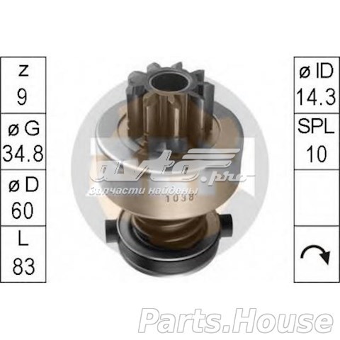 Купити ZN1038 ZEN Бендикс стартера