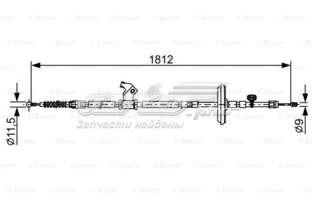 Трос стоянкового гальма задній лівий Bosch 1987482503 ціна, від 22.43 USD