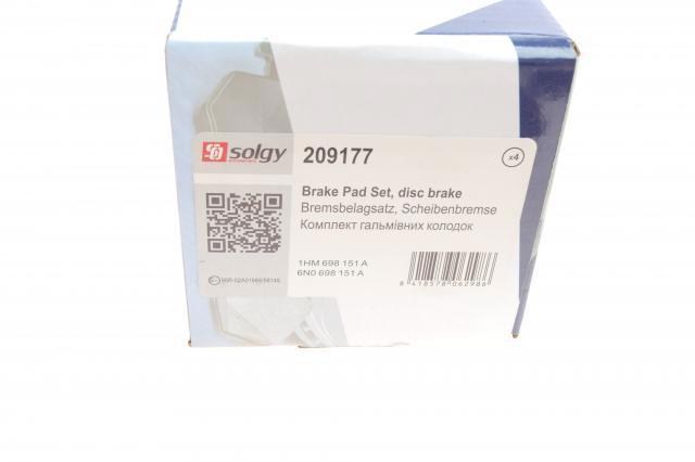 Гальмівні колодки Solgy 209177 ціна, від 14.49 USD