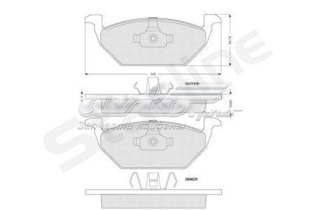 SBDS004S Starline Передні гальмівні колодки