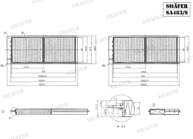 SA483S Shafer Внутрішньосалонний фільтр