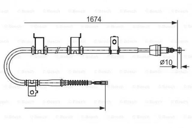 Трос стоянкового гальма задній правий Bosch 1987482714 ціна, від 22.50 USD