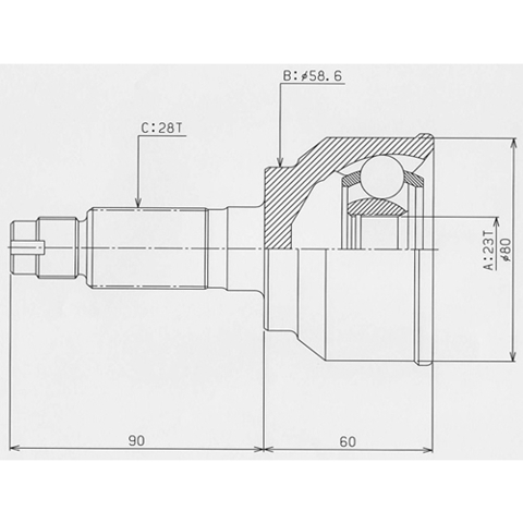 Купити MA049 HDK Шарнір приводу зовнішній