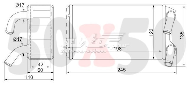 STHD653950 SAT Радіатор опалювача салону