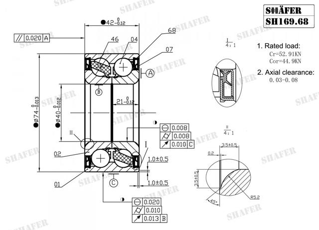 Підшипник маточини передньої SH16968 Shafer