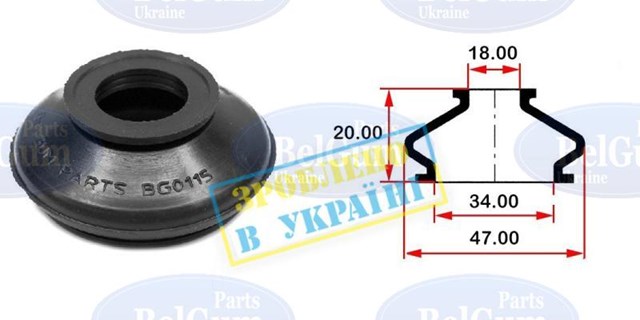 Купити BG0115 Belgum Пильник опори кульової нижній