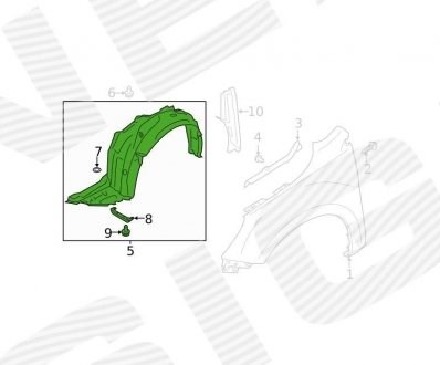 PSB11050AL Signeda Підкрилок переднього крила, лівий