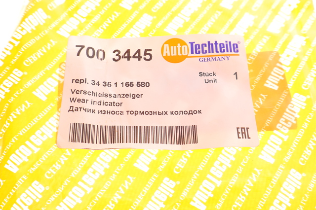 Датчик зносу гальмівних колодок, задній Autotechteile 7003445 ціна, від 6.42 USD