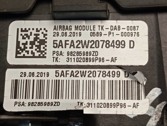 Подушка в кермі Peugeot/Citroen 98285989ZD ціна, від 648.91 USD