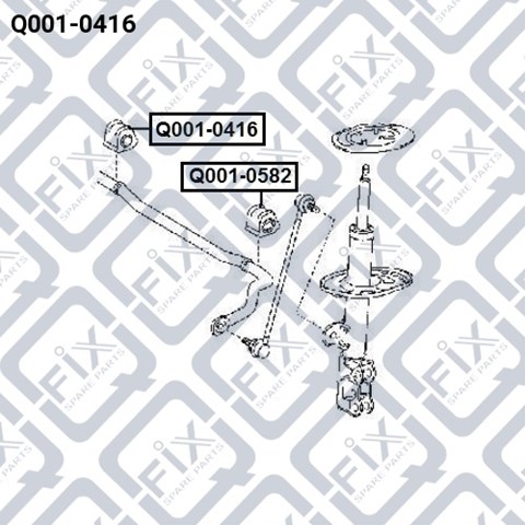 Втулка стабілізатора переднього, права Q-fix Q0010416 ціна, від 3.38 USD