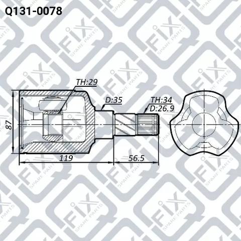 ШРКШ внутрішній, передній Q-fix Q1310078 ціна, від 35.38 USD