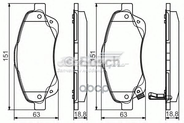 986495083 Bosch Передні гальмівні колодки